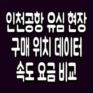 인천공항 유심 현장 구매 위치 데이터 속도 요금 비교