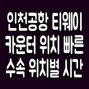 인천공항 티웨이 카운터 위치 빠른 수속 위치별 시간