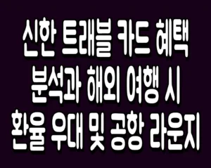 신한 트래블 카드 혜택 분석과 해외 여행 시 환율 우대 및 공항 라운지