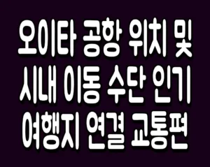 오이타 공항 위치 및 시내 이동 수단 인기 여행지 연결 교통편