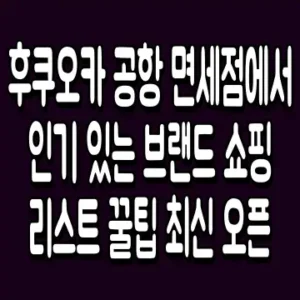 후쿠오카 공항 면세점에서 인기 있는 브랜드 쇼핑리스트 꿀팁 최신 오픈