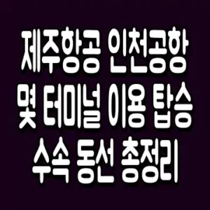 제주항공 인천공항 몇 터미널 이용 탑승 수속 동선 총정리