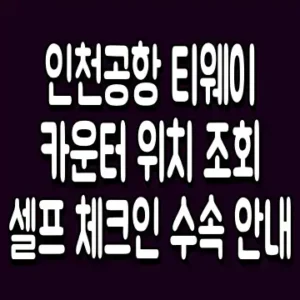 인천공항 티웨이 카운터 위치 조회 셀프 체크인 수속 안내