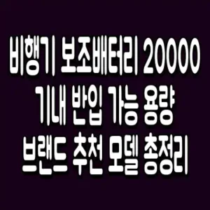 비행기 보조배터리 20000 기내 반입 가능 용량 브랜드 추천 모델 총정리