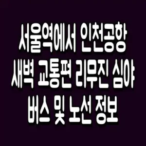 서울역에서 인천공항 새벽 교통편 리무진 심야버스 및 노선 정보