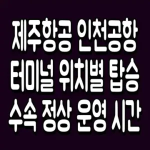 제주항공 인천공항 터미널 위치별 탑승 수속 정상 운영 시간