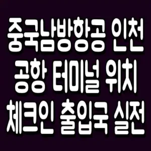 중국남방항공 인천공항 터미널 위치 체크인 출입국 실전
