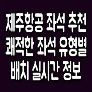제주항공 좌석 추천 쾌적한 좌석 유형별 배치 실시간 정보