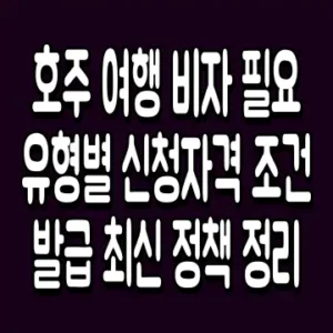 호주 여행 비자 필요 유형별 신청자격 조건 발급 최신 정책 정리
