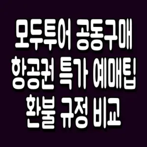 모두투어 공동구매 항공권 특가 예매팁 환불 규정 비교