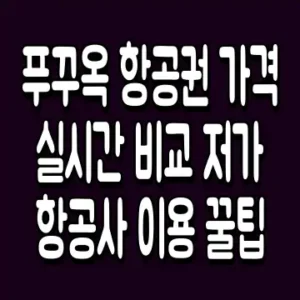 푸꾸옥 항공권 가격 실시간 비교 저가 항공사 이용 꿀팁