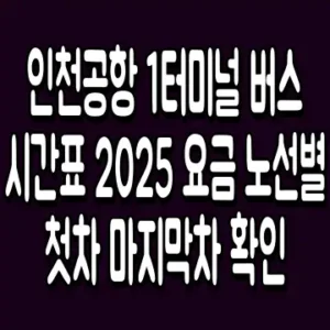 인천공항 1터미널 버스 시간표 2025 요금 노선별 첫차 마지막차 확인