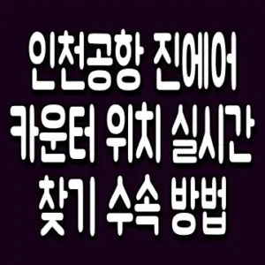 인천공항 진에어 카운터 위치 실시간 찾기 수속 방법