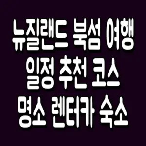 뉴질랜드 북섬 여행 일정 추천 코스 명소 렌터카 숙소