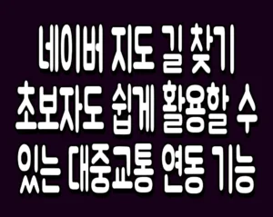 네이버 지도 길 찾기 초보자도 쉽게 활용할 수 있는 대중교통 연동 기능