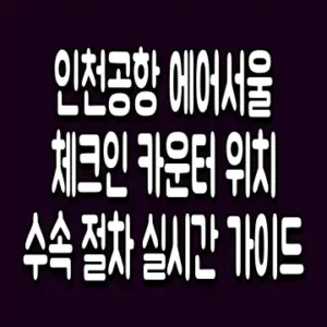 인천공항 에어서울 체크인 카운터 위치 수속 절차 실시간 가이드