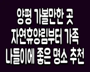 양평 가볼만한 곳 자연휴양림부터 가족 나들이에 좋은 명소 추천