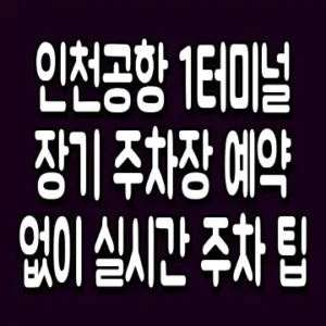 인천공항 1터미널 장기 주차장 예약없이 실시간 주차 팁