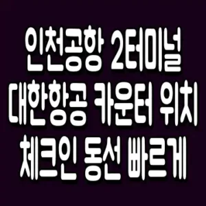 인천공항 2터미널 대한항공 카운터 위치 체크인 동선 빠르게