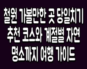 철원 가볼만한 곳 당일치기 추천 코스와 계절별 자연 명소까지 여행 가이드