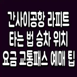 간사이공항 라피트 타는 법 승차 위치 요금 교통패스 예매 팁