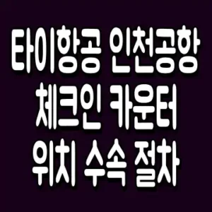 타이항공 인천공항 체크인 카운터 위치 수속 절차