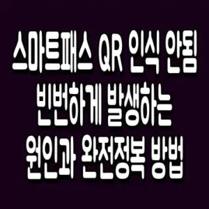 스마트패스 QR 인식 안됨 빈번하게 발생하는 원인과 완전정복 방법