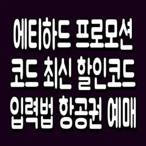 에티하드 프로모션 코드 최신 할인코드 입력법 항공권 예매