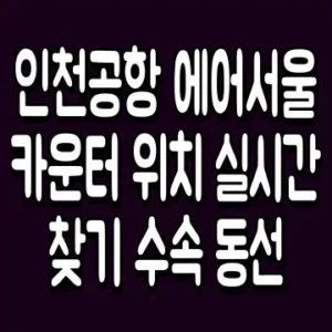 인천공항 에어서울 카운터 위치 실시간 찾기 수속 동선