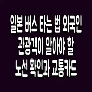 일본 버스 타는 법 외국인 관광객이 알아야 할 노선 확인과 교통카드