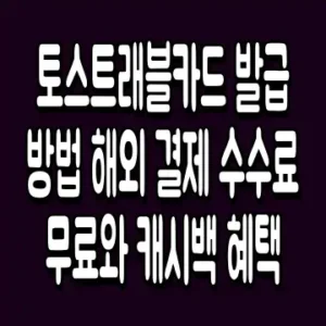 토스트래블카드 발급 방법 해외 결제 수수료 무료와 캐시백 혜택