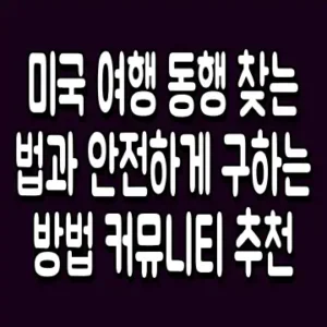 미국 여행 동행 찾는 법과 안전하게 구하는 방법 커뮤니티 추천