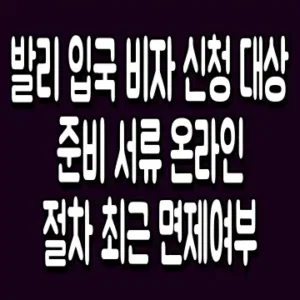 발리 입국 비자 신청 대상 준비 서류 온라인 절차 최근 면제여부