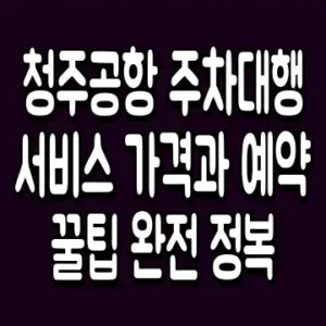 청주공항 주차대행 서비스 가격과 예약 꿀팁 완전 정복