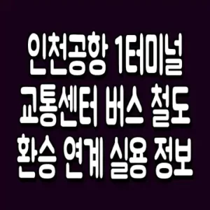 인천공항 1터미널 교통센터 버스 철도 환승 연계 실용 정보