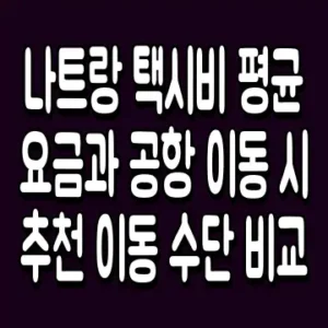 나트랑 택시비 평균 요금과 공항 이동 시 추천 이동 수단 비교