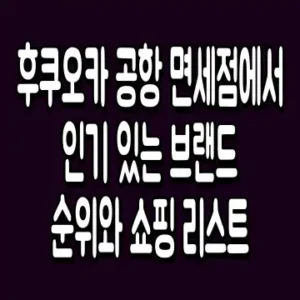 후쿠오카 공항 면세점에서 인기 있는 브랜드 순위와 쇼핑 리스트