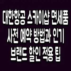 대한항공 스카이샵 면세품 사전 예약 방법과 인기 브랜드 할인 적용 팁