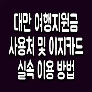 대만 여행지원금 사용처 및 이지카드 실속 이용 방법