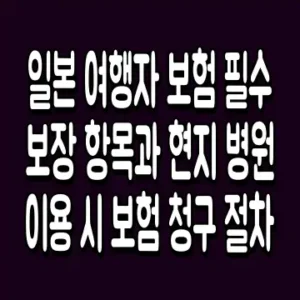 일본 여행자 보험 필수 보장 항목과 현지 병원 이용 시 보험 청구 절차