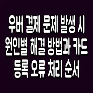 우버 결제 문제 발생 시 원인별 해결 방법과 카드 등록 오류 처리 순서