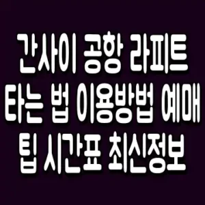 간사이 공항 라피트 타는 법 이용방법 예매 팁 시간표 최신정보