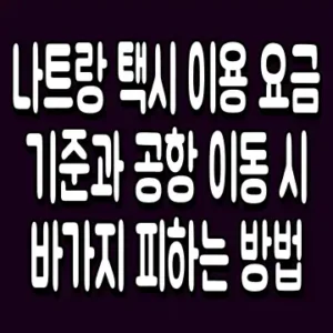 나트랑 택시 이용 요금 기준과 공항 이동 시 바가지 피하는 방법