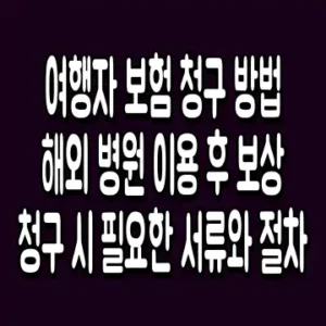 여행자 보험 청구 방법 해외 병원 이용 후 보상 청구 시 필요한 서류와 절차
