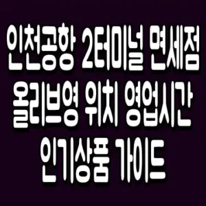 인천공항 2터미널 면세점 올리브영 위치 영업시간 인기상품 가이드