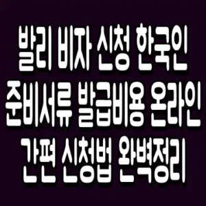 발리 비자 신청 한국인 준비서류 발급비용 온라인 간편 신청법 완벽정리