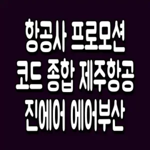 항공사 프로모션코드 종합 제주항공 진에어 에어부산