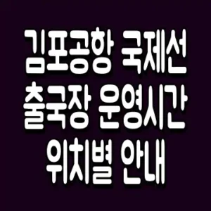 김포공항 국제선 출국장 운영시간 위치별 안내