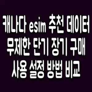 캐나다 esim 추천 데이터 무제한 단기 장기 구매 사용 설정 방법 비교
