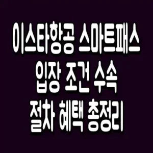 이스타항공 스마트패스 입장 조건 수속 절차 혜택 총정리